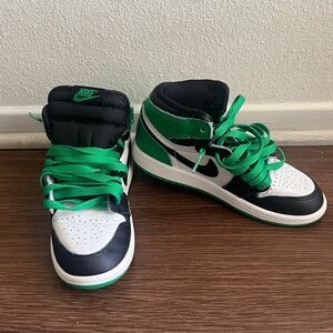 Nike Black, White, and Green High-Tops
